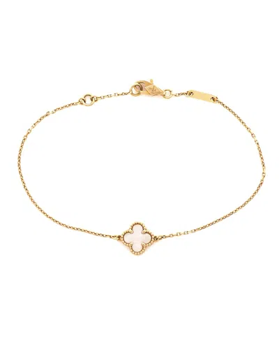 Pre-owned Pre-owned Van Cleef & Arpels  Van Cleef & Arpels Sweet Alhambra Bracelet 18k Gold And Mother Of Pearl