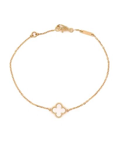 Pre-owned Pre-owned Van Cleef & Arpels  Van Cleef & Arpels Sweet Alhambra Bracelet 18k Gold And Mother Of Pearl