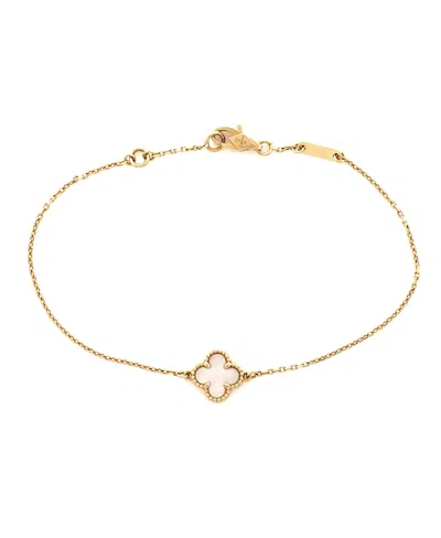 Pre-owned Pre-owned Van Cleef & Arpels  Van Cleef & Arpels Sweet Alhambra Bracelet 18k Gold And Mother Of Pearl