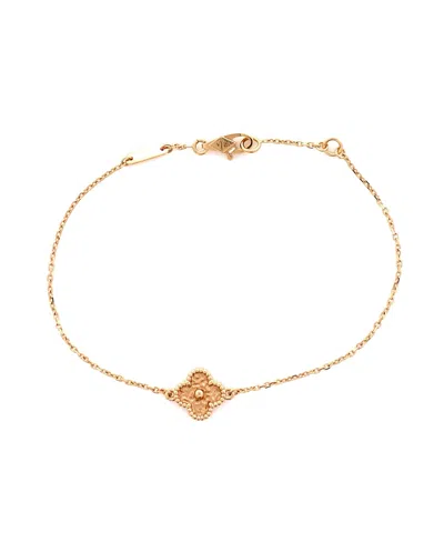 Pre-owned Pre-owned Van Cleef & Arpels  Van Cleef & Arpels Sweet Alhambra Bracelet 18k Rose Gold In Pink