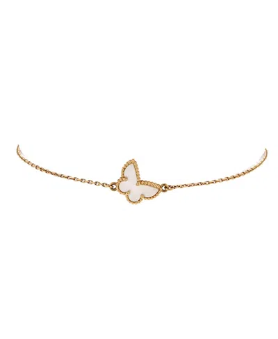 Pre-owned Pre-owned Van Cleef & Arpels  Van Cleef & Arpels Sweet Alhambra Butterfly Bracelet 18k Gold And Mother Of Pearl