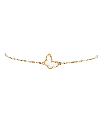 Pre-owned Pre-owned Van Cleef & Arpels  Van Cleef & Arpels Sweet Alhambra Butterfly Bracelet 18k Gold And Mother Of Pearl