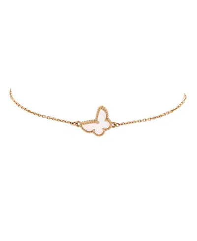Pre-owned Pre-owned Van Cleef & Arpels  Van Cleef & Arpels Sweet Alhambra Butterfly Bracelet 18k Gold And Mother Of Pearl