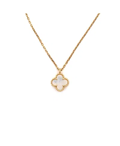 Pre-owned Pre-owned Van Cleef & Arpels  Van Cleef & Arpels Sweet Alhambra Pendant Necklace 18k Gold And Mother Of Pearl