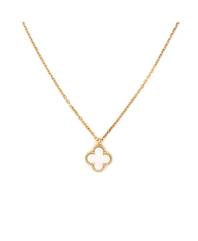 Pre-owned Pre-owned Van Cleef & Arpels  Van Cleef & Arpels Sweet Alhambra Pendant Necklace 18k Gold And Mother Of Pearl, 15.5