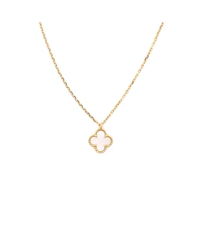 Pre-owned Pre-owned Van Cleef & Arpels  Van Cleef & Arpels Sweet Alhambra Pendant Necklace 18k Gold And Mother Of Pearl, 15.75"