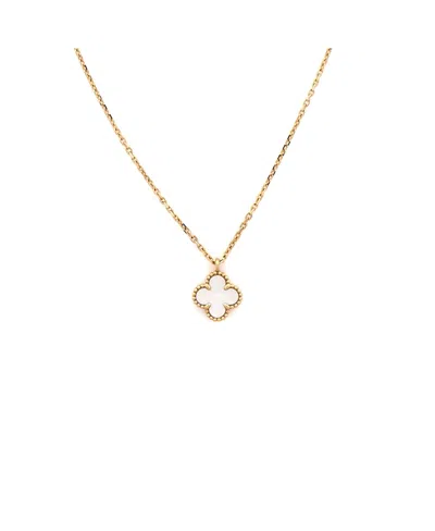 Pre-owned Pre-owned Van Cleef & Arpels  Van Cleef & Arpels Sweet Alhambra Pendant Necklace 18k Gold And Mother Of Pearl, 15.75