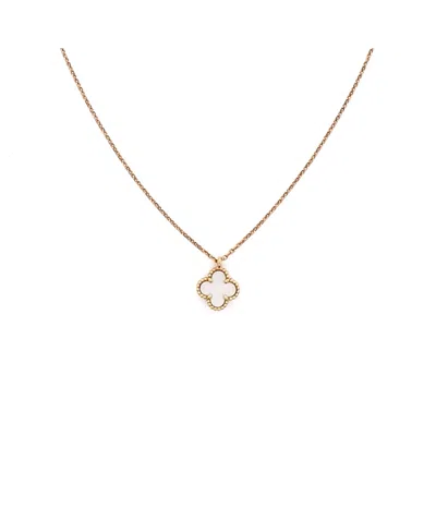 Pre-owned Pre-owned Van Cleef & Arpels  Van Cleef & Arpels Sweet Alhambra Pendant Necklace 18k Gold And Mother Of Pearl 15.75"