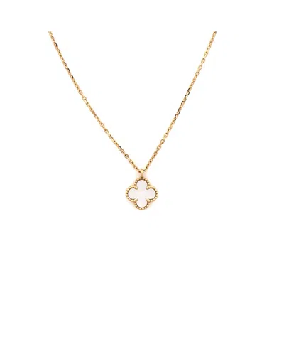 Pre-owned Pre-owned Van Cleef & Arpels  Van Cleef & Arpels Sweet Alhambra Pendant Necklace 18k Gold And Mother Of Pearl, 15.75