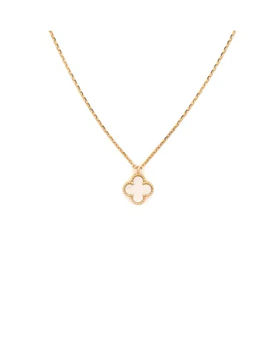 Pre-owned Pre-owned Van Cleef & Arpels  Van Cleef & Arpels Sweet Alhambra Pendant Necklace 18k Gold And Mother Of Pearl, 15.75