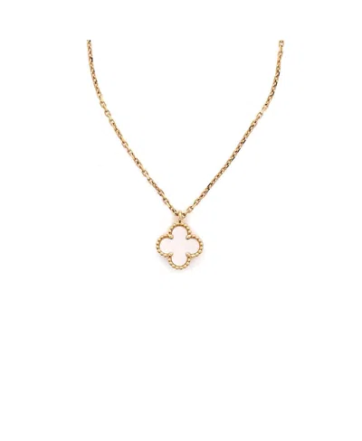 Pre-owned Pre-owned Van Cleef & Arpels  Van Cleef & Arpels Sweet Alhambra Pendant Necklace 18k Gold And Mother Of Pearl, 16