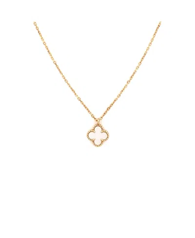 Pre-owned Pre-owned Van Cleef & Arpels  Van Cleef & Arpels Sweet Alhambra Pendant Necklace 18k Gold And Mother Of Pearl, 16