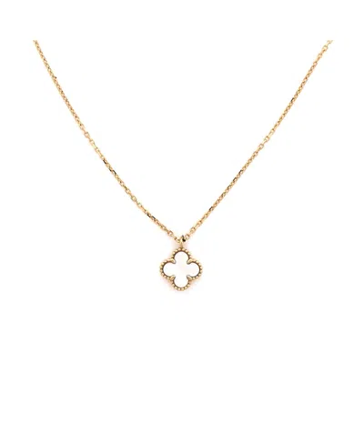 Pre-owned Pre-owned Van Cleef & Arpels  Van Cleef & Arpels Sweet Alhambra Pendant Necklace 18k Gold And Mother Of Pearl, 16