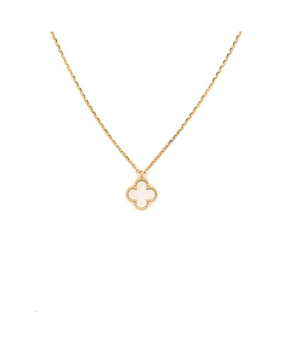 Pre-owned Pre-owned Van Cleef & Arpels  Van Cleef & Arpels Sweet Alhambra Pendant Necklace 18k Gold And Mother Of Pearl, 16