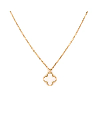 Pre-owned Pre-owned Van Cleef & Arpels  Van Cleef & Arpels Sweet Alhambra Pendant Necklace 18k Gold And Mother Of Pearl, 16
