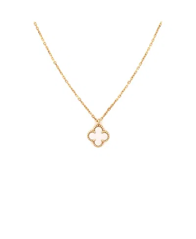 Pre-owned Pre-owned Van Cleef & Arpels  Van Cleef & Arpels Sweet Alhambra Pendant Necklace 18k Gold And Mother Of Pearl, 17.75