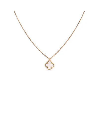 Pre-owned Pre-owned Van Cleef & Arpels  Van Cleef & Arpels Sweet Alhambra Pendant Necklace 18k Gold And Mother Of Pearl, 17.75