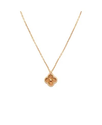 Pre-owned Pre-owned Van Cleef & Arpels  Van Cleef & Arpels Sweet Alhambra Pendant Necklace 18k Rose Gold, 15.5 In Pink
