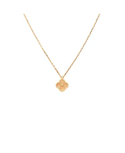 Pre-owned Pre-owned Van Cleef & Arpels  Van Cleef & Arpels Sweet Alhambra Pendant Necklace 18k Rose Gold, 15.75 In Pink