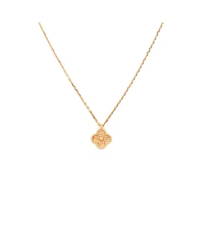 Pre-owned Pre-owned Van Cleef & Arpels  Van Cleef & Arpels Sweet Alhambra Pendant Necklace 18k Rose Gold In Pink