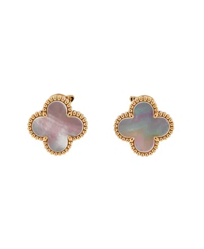 Pre-owned Pre-owned Van Cleef & Arpels  Van Cleef & Arpels Vintage Alhambra Earrings 18k Gold And Mother Of Pearl