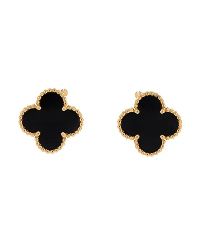 Pre-owned Pre-owned Van Cleef & Arpels  Van Cleef & Arpels Vintage Alhambra Earrings 18k Gold And Onyx