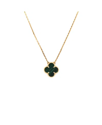 Pre-owned Pre-owned Van Cleef & Arpels  Van Cleef & Arpels Vintage Alhambra Pendant Necklace 18k Gold And Malachite, 16.25