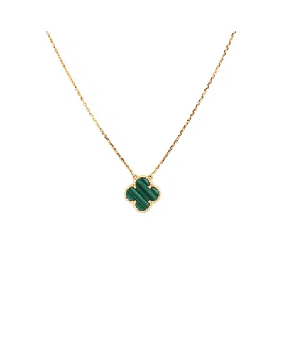 Pre-owned Pre-owned Van Cleef & Arpels  Van Cleef & Arpels Vintage Alhambra Pendant Necklace 18k Gold And Malachite, 16.5