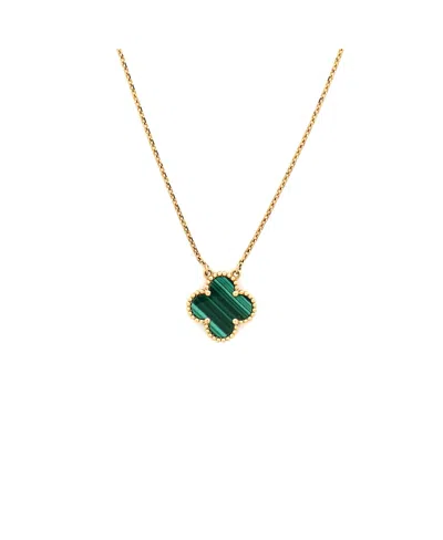 Pre-owned Pre-owned Van Cleef & Arpels  Van Cleef & Arpels Vintage Alhambra Pendant Necklace 18k Gold And Malachite, 16.5