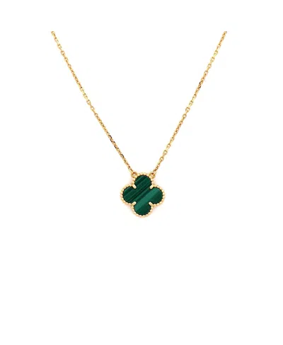 Pre-owned Pre-owned Van Cleef & Arpels  Van Cleef & Arpels Vintage Alhambra Pendant Necklace 18k Gold And Malachite, 16.5