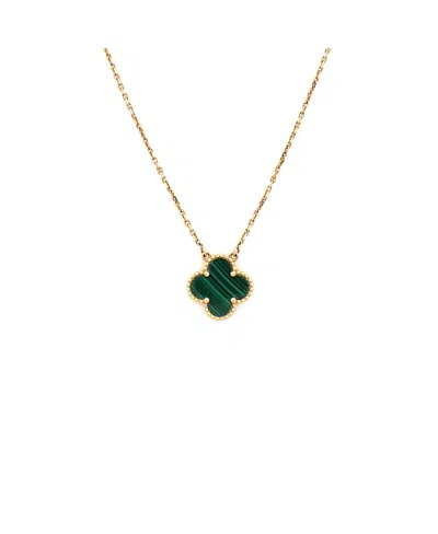 Pre-owned Pre-owned Van Cleef & Arpels  Van Cleef & Arpels Vintage Alhambra Pendant Necklace 18k Gold And Malachite, 16.5