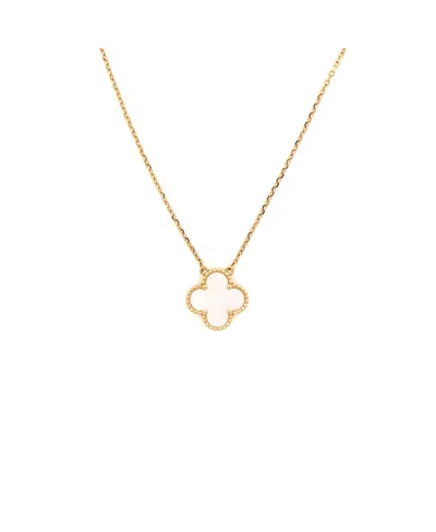 Pre-owned Pre-owned Van Cleef & Arpels  Van Cleef & Arpels Vintage Alhambra Pendant Necklace 18k Gold And Mother Of Pearl