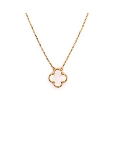 Pre-owned Pre-owned Van Cleef & Arpels  Van Cleef & Arpels Vintage Alhambra Pendant Necklace 18k Gold And Mother Of Pearl