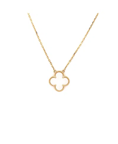 Pre-owned Pre-owned Van Cleef & Arpels  Van Cleef & Arpels Vintage Alhambra Pendant Necklace 18k Gold And Mother Of Pearl, 16.25"
