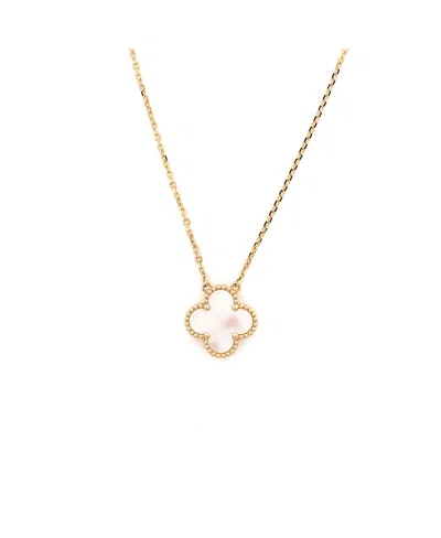 Pre-owned Pre-owned Van Cleef & Arpels  Van Cleef & Arpels Vintage Alhambra Pendant Necklace 18k Gold And Mother Of Pearl, 16.25