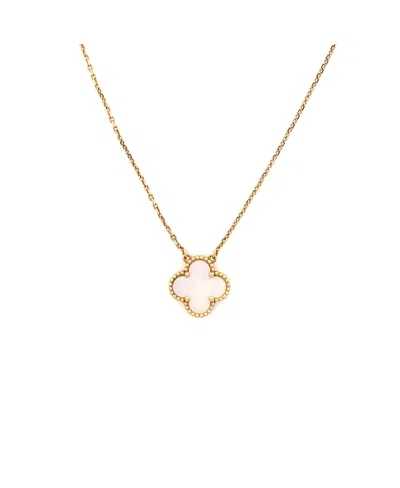 Pre-owned Pre-owned Van Cleef & Arpels  Van Cleef & Arpels Vintage Alhambra Pendant Necklace 18k Gold And Mother Of Pearl, 16.5