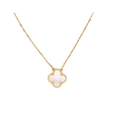 Pre-owned Pre-owned Van Cleef & Arpels  Van Cleef & Arpels Vintage Alhambra Pendant Necklace 18k Gold And Mother Of Pearl, 16.5