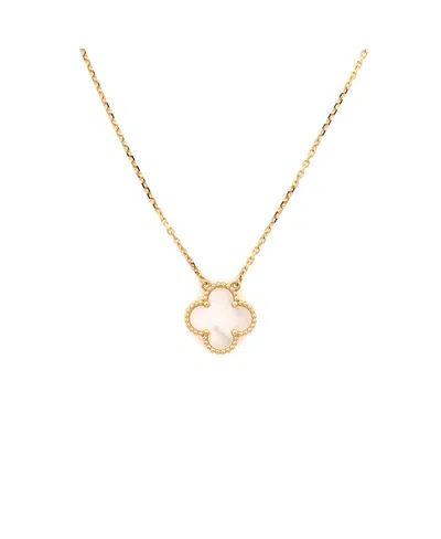 Pre-owned Pre-owned Van Cleef & Arpels  Van Cleef & Arpels Vintage Alhambra Pendant Necklace 18k Gold And Mother Of Pearl, 16.5