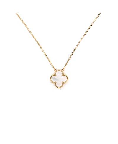 Pre-owned Pre-owned Van Cleef & Arpels  Van Cleef & Arpels Vintage Alhambra Pendant Necklace 18k Gold And Mother Of Pearl, 16.5