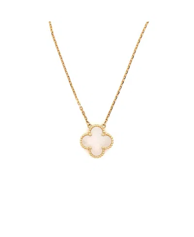 Pre-owned Pre-owned Van Cleef & Arpels  Van Cleef & Arpels Vintage Alhambra Pendant Necklace 18k Gold And Mother Of Pearl, 16.5