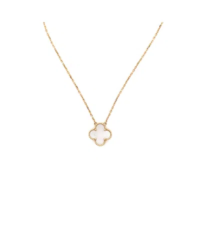 Pre-owned Pre-owned Van Cleef & Arpels  Van Cleef & Arpels Vintage Alhambra Pendant Necklace 18k Gold And Mother Of Pearl, 16.5