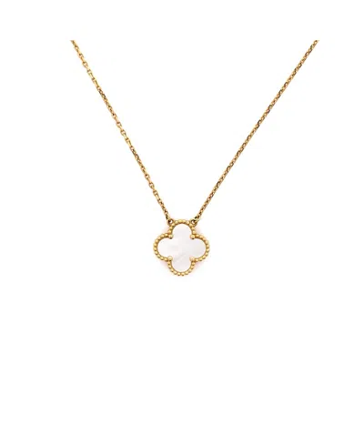 Pre-owned Pre-owned Van Cleef & Arpels  Van Cleef & Arpels Vintage Alhambra Pendant Necklace 18k Gold And Mother Of Pearl, 16.5