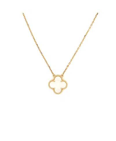 Pre-owned Pre-owned Van Cleef & Arpels  Van Cleef & Arpels Vintage Alhambra Pendant Necklace 18k Gold And Mother Of Pearl, 16.5