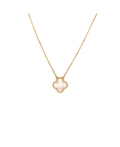 Pre-owned Pre-owned Van Cleef & Arpels  Van Cleef & Arpels Vintage Alhambra Pendant Necklace 18k Gold And Mother Of Pearl, 16.5