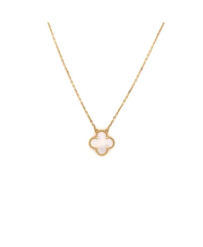 Pre-owned Pre-owned Van Cleef & Arpels  Van Cleef & Arpels Vintage Alhambra Pendant Necklace 18k Gold And Mother Of Pearl, 16.5