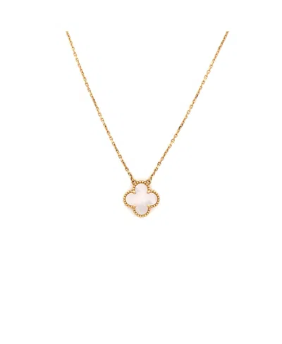 Pre-owned Pre-owned Van Cleef & Arpels  Van Cleef & Arpels Vintage Alhambra Pendant Necklace 18k Gold And Mother Of Pearl, 16.5