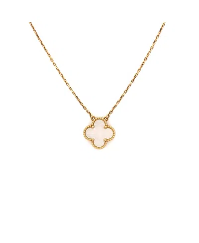 Pre-owned Pre-owned Van Cleef & Arpels  Van Cleef & Arpels Vintage Alhambra Pendant Necklace 18k Gold And Mother Of Pearl, 16.5