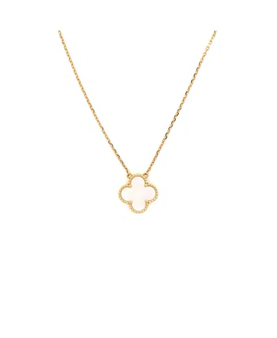 Pre-owned Pre-owned Van Cleef & Arpels  Van Cleef & Arpels Vintage Alhambra Pendant Necklace 18k Gold And Mother Of Pearl, 16.5