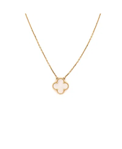 Pre-owned Pre-owned Van Cleef & Arpels  Van Cleef & Arpels Vintage Alhambra Pendant Necklace 18k Gold And Mother Of Pearl, 16.5