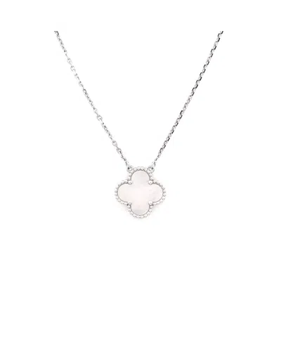 Pre-owned Pre-owned Van Cleef & Arpels  Van Cleef & Arpels Vintage Alhambra Pendant Necklace 18k White Gold And Mother Of Pearl, 1